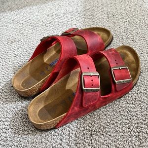 Very Cute Red Arizona Birkenstocks 😁